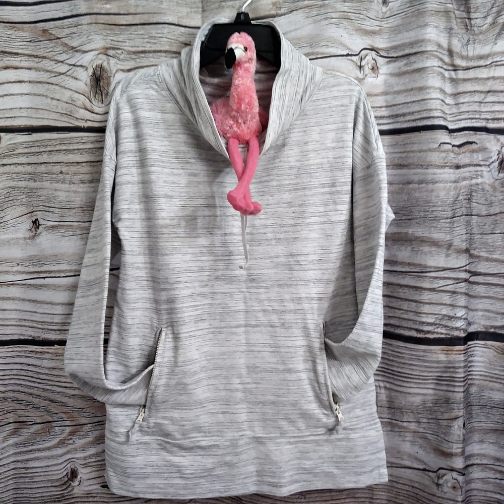 Talbots Cowl Neck Pullover Sweater Gray Space Dye - Picture 4 of 11